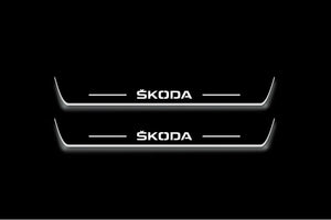 Skoda Yeti 2009+ Stainless Steel LED Door Sills – Skoda Logo