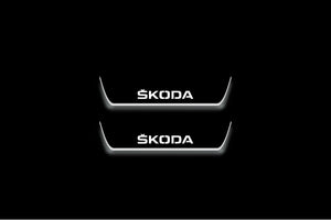 Skoda Yeti 2009+ Stainless Steel LED Door Sills – Skoda Logo