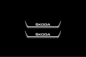 Skoda Octavia (A5) II Stainless Steel LED Door Sills – Skoda Logo
