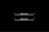 Skoda Enyaq IV 2020+ Stainless Steel LED Door Sills – Skoda Logo