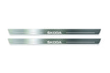 Skoda Enyaq IV 2020+ Stainless Steel LED Door Sills – Skoda Logo