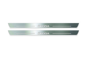 Skoda Octavia (A5) II Stainless Steel LED Door Sills – Skoda Logo