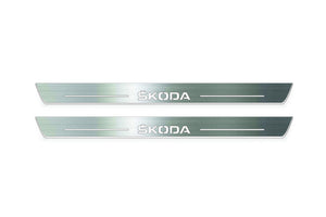 Skoda Octavia (A8) IV Stainless Steel LED Door Sills – Skoda Logo