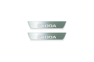 Skoda Octavia (A8) IV Stainless Steel LED Door Sills – Skoda Logo