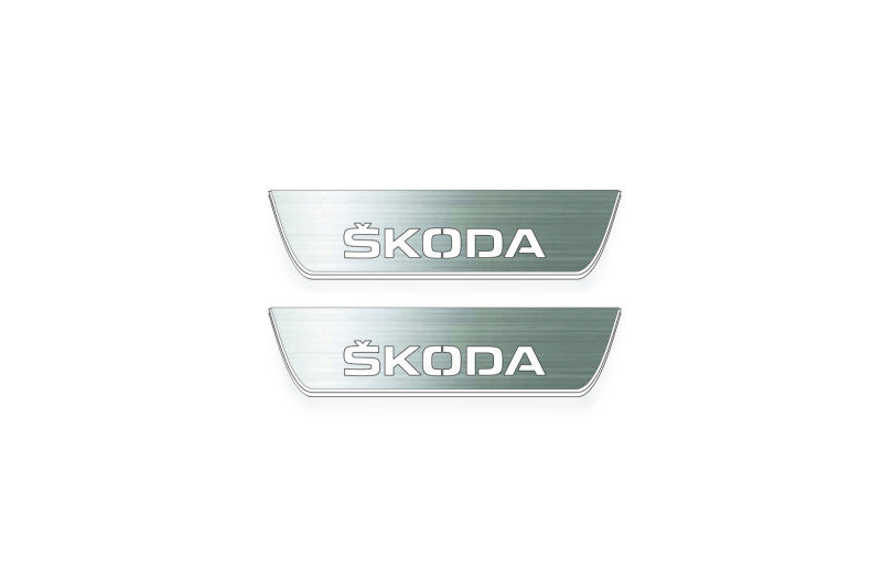 Skoda Octavia (A7) III Stainless Steel LED Door Sills – Skoda Logo