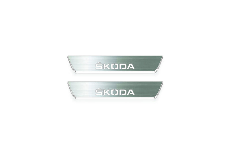 Skoda Octavia (A5) II Stainless Steel LED Door Sills – Skoda Logo