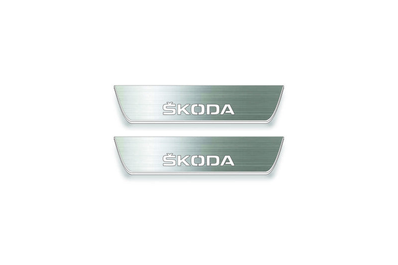 Skoda Yeti 2009+ Stainless Steel LED Door Sills – Skoda Logo