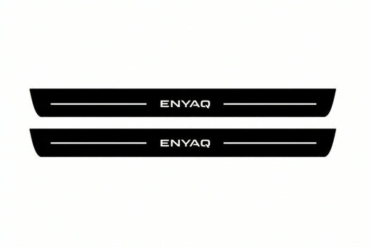 Škoda Enyaq 2020–2026 — Matte PRO LED Door Sills — Enyaq Logo