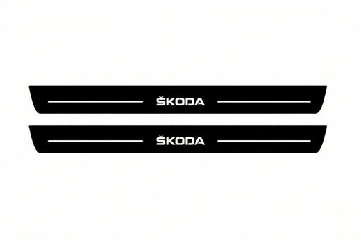 Škoda Octavia Combi NX5 2020–Present — Matte PRO LED Door Sills — Skoda Logo