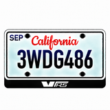 Skoda VRS Type 3 Barred illuminated LED license plate badge with the shown artwork below an illustrative US plate; plate not included