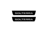 stainless steel door sill plates for Subaru Solterra 2022+ with Solterra logo