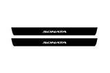 Hyundai Sonata VII LF 2014+ stainless steel illuminated door sill protectors with Sonata logo