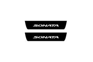 Hyundai Sonata VII LF 2014-2019 Illuminated Matte Sill Plates with logo Sonata Hyundai Led Door Sills PRO opdesign