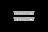 LED door sill plates stainless steel Hyundai Sonata VIII FL 2024+ with Sonata logo