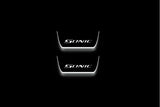 LED door sill plates Chevrolet Sonic 2012+ in stainless steel with Sonic logo