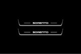 KIA Sorento III 2015+ stainless steel illuminated entry guards with Sorento logo