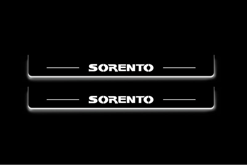 Kia Sorento I 2002+ Stainless Steel LED Door Sills – Sorento Logo