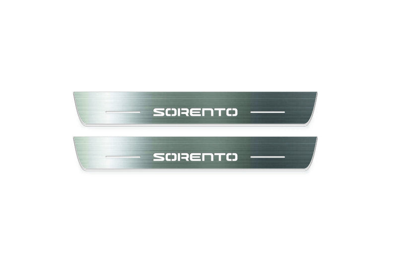 LED door sill plates stainless steel KIA Sorento III 2015+ with Sorento logo