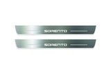 KIA Sorento III 2015+ LED door sill plates in stainless steel with Sorento logo