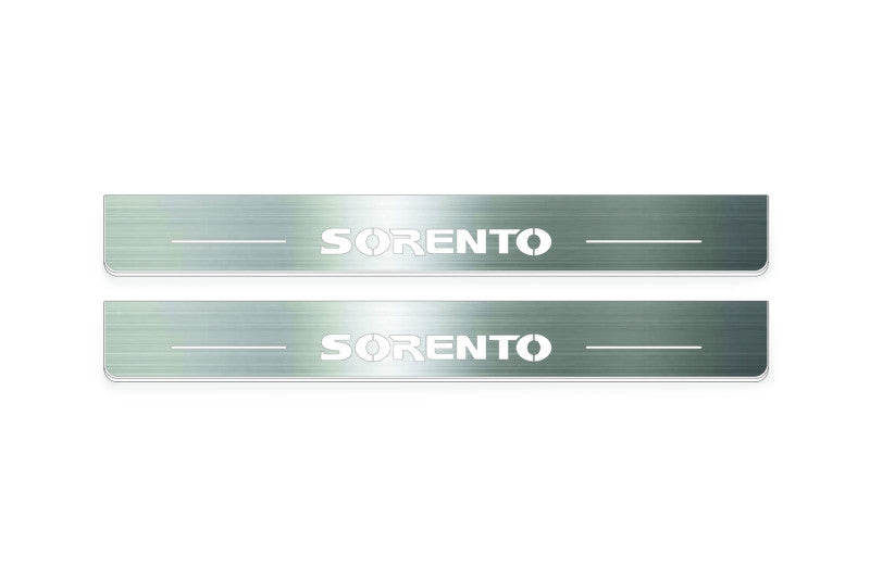Kia Sorento I 2002+ Stainless Steel LED Door Sills – Sorento Logo