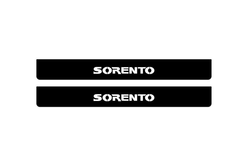 illuminated door sill protectors stainless steel KIA Sorento I 2002+ with Sorento logo