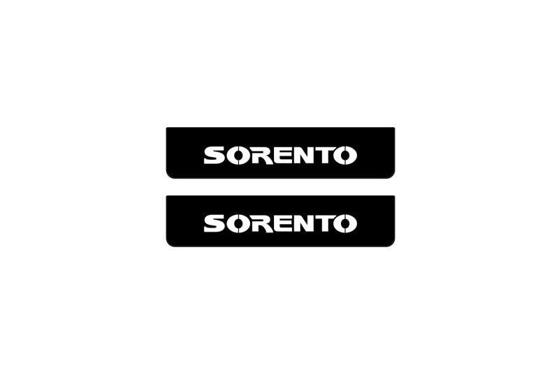 KIA Sorento I 2002+ door sill plates in stainless steel with Sorento logo