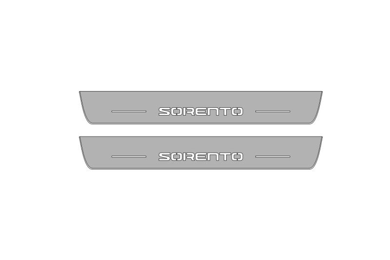 Illuminated LED Door Sill Tread Plates KIA Sorento III 2015-2020 With Sorento Logo KIA Led Door Sills opdesign