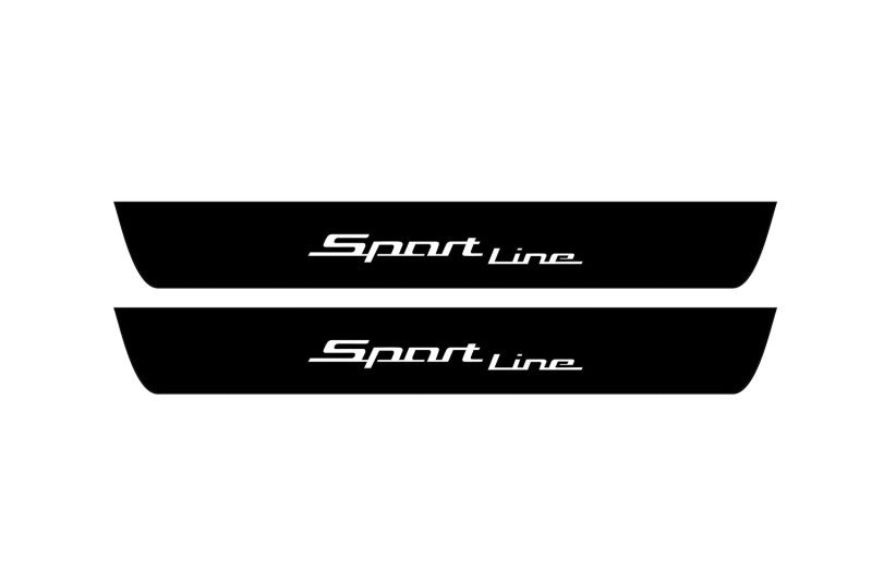 BMW 5 G30 2017+ entry guards in stainless steel with Sport Line logo
