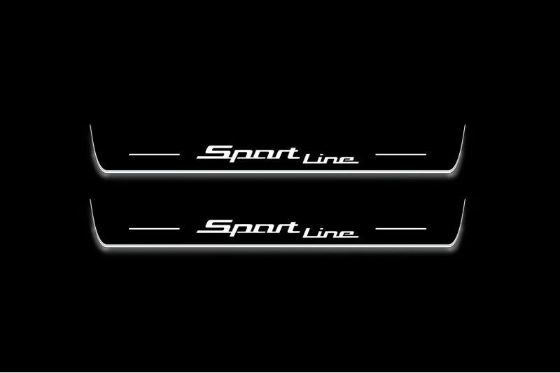 LED door sill plates for BMW 5 F30 2012+ with Sport Line logo