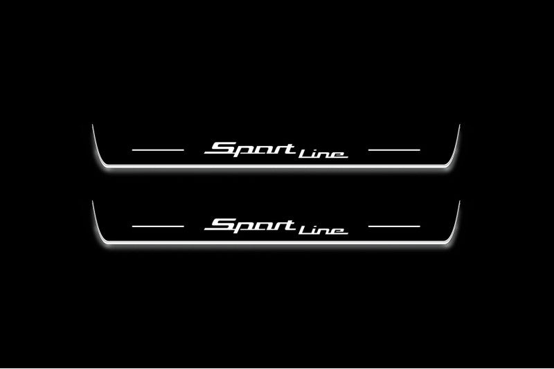 BMW 3 G20 2019+ stainless steel illuminated entry guards with Sport Line logo