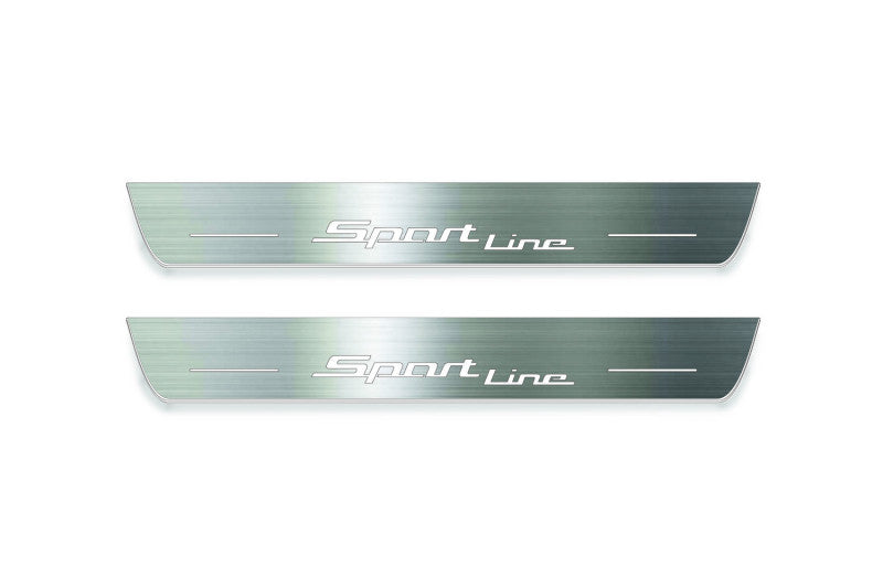LED door sill plates for BMW 5 G30 2017+ stainless steel with Sport Line logo