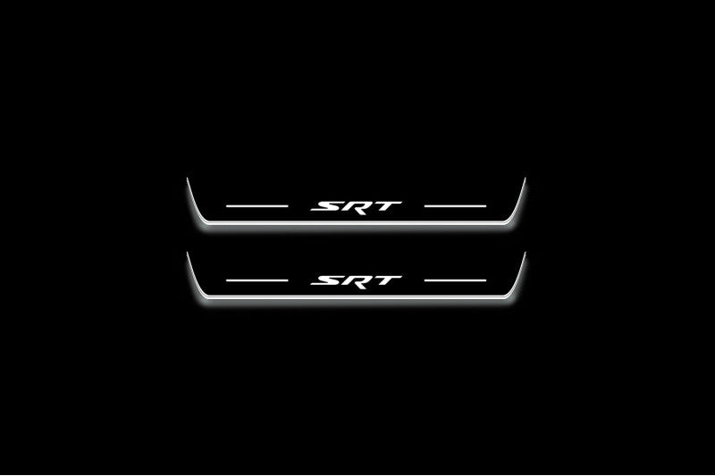 Dodge Charger LD 2005+ door sill plates in stainless steel with SRT logo