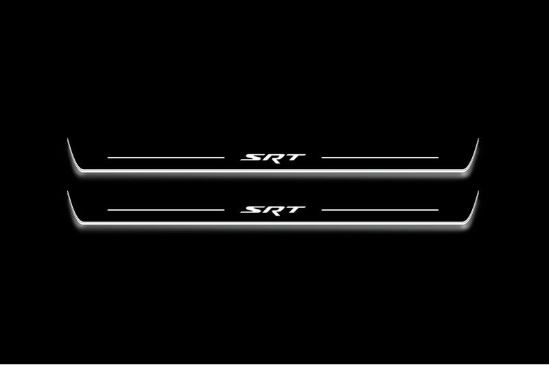 LED door sill plates for Dodge Charger LD 2005+ stainless steel with SRT logo
