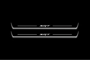 Dodge Charger 2005-2011 LED Door Sills Illuminated Scuff SRT Logo Stainless Steel Entry Guards Door Sills Decoin