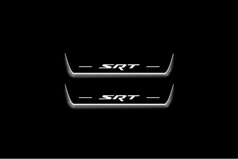 LED door sill plates Dodge Charger LD 2011+ stainless steel with SRT logo