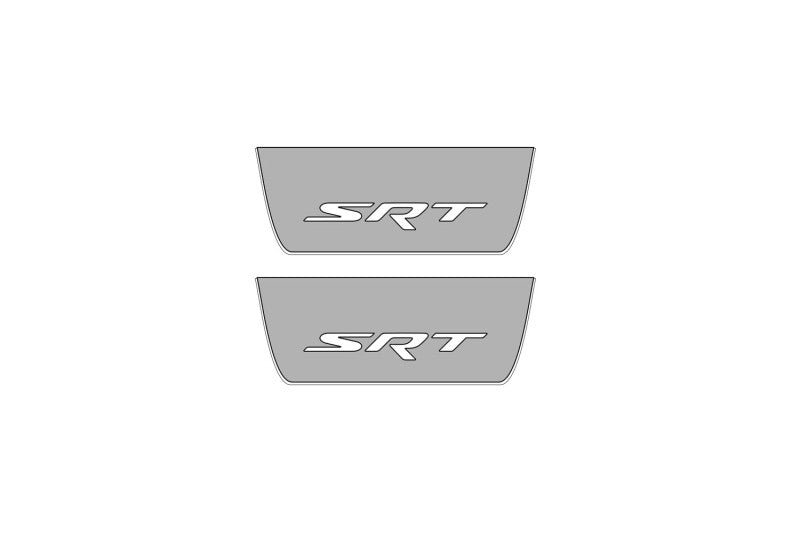 Illuminated LED Door Sill Tread Plates Jeep Grand Cherokee V 2021+ With SRT Logo Jeep Led Door Sills opdesign