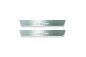 Dodge Charger 2005-2011 LED Door Sills Illuminated Scuff SRT Logo Stainless Steel Entry Guards Door Sills Decoin