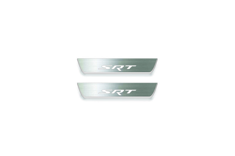 LED door sill plates stainless steel Jeep Grand Cherokee III WK2 2005+ with SRT logo