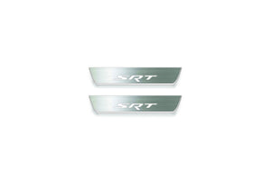LED door sill plates stainless steel Jeep Grand Cherokee III WK2 2005+ with SRT logo