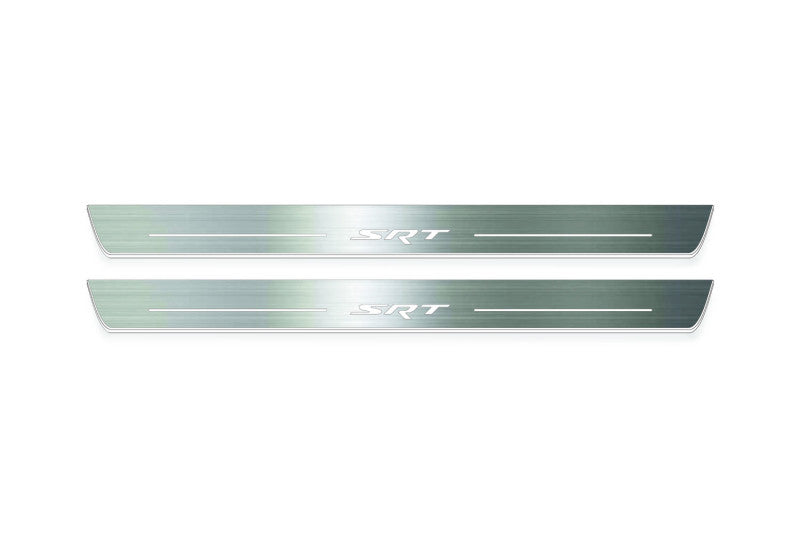 Dodge Charger LD 2005+ illuminated entry guards in stainless steel with SRT logo