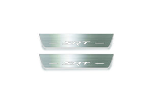 Dodge Charger 2011-2023 LED Door Sills Illuminated Scuff SRT Logo Stainless Steel Entry Guards Door Sills Decoin