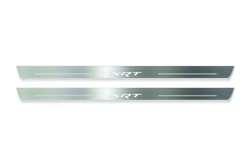 LED door sill plates stainless steel Jeep Grand Cherokee III WK2 2005+ with SRT logo