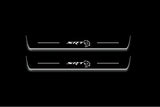 Jeep Grand Cherokee IV WK2 2010+ LED door sill plates in stainless steel with SRT Hellcat logo