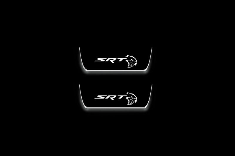 LED door sill plates for Jeep Grand Cherokee IV WK2 2010+ with SRT Hellcat logo