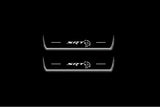 Dodge Durango III 2011+ stainless steel LED door sill plates with SRT Hellcat logo