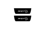 Jeep Grand Cherokee IV WK2 2010+ door sill plates in matte black coated stainless steel with SRT Hellcat logo