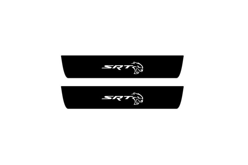 illuminated door sill protectors for Dodge Durango III 2011+ with SRT Hellcat logo