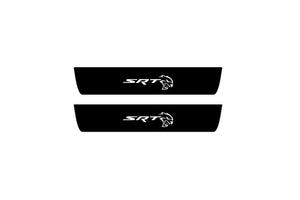 Dodge Durango III 2011+ Illuminated Matte Sill Plates with logo SRT Hellcat Dodge Led Door Sills PRO opdesign