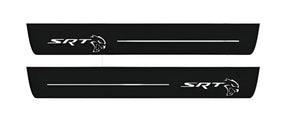 LED door sill plates Dodge Durango III 2011+ in stainless steel with SRT Hellcat logo