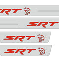 Illuminated LED Door Sill Tread Plates Jeep Grand Cherokee IV 2010-2021 With SRT HELLCAT Logo (Type 2) Jeep Led Door Sills opdesign